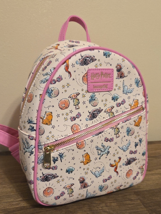 RARE Harry Potter Loungefly Luna Lovegood Magical Creatures Pink Mini Backpack main image 14